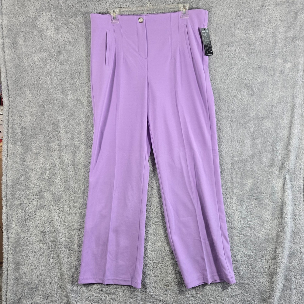Soho Apparel Ltd Womens Lavender Purple Wide Leg Dress Pants High Rise Size L